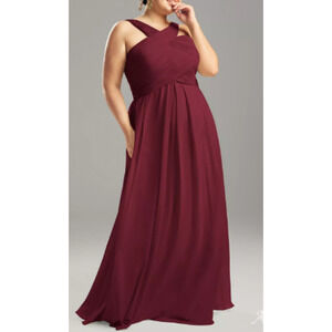 AW BRIDAL 2 XS burgundy Vienna wedding guest formal party maxi dress NEW B149